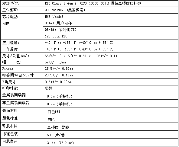 柔性抗金屬標(biāo)簽可打印美標(biāo)示意圖1